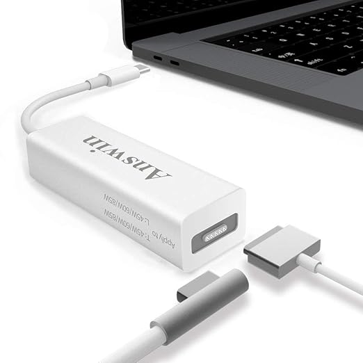 Mag-Safe to USB C Adapter USB C to Mag-Safe 1 &amp 2 Charging Connector Adapter Compatible for iPhone 15 M1/M2 MacBook MacBook Air MacBook Pro 13'' iPad with USB Type-C