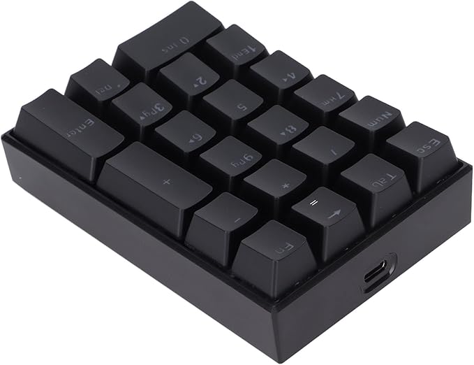YOUTHINK Wired Gaming Keyboard Backlit Mechanical Keyboard 21 Keys LED for Computer Users ABS Black (Red Switch)