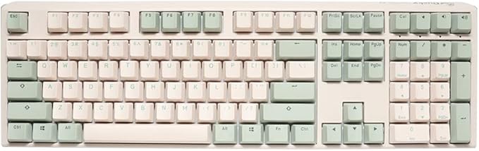 Ducky One 3 Matcha 100% Mechanical Keyboard: Quack Mechanics Dampening Hot-Swappable Cherry MX Red Switches High-Density PBT Tripleshot Keycaps no RGB US
