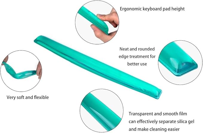 Silicone Gel Keyboard Wrist Rest Set Plus Keyboard &amp Mouse Wrist Support Pad Office Computer Laptop Mac - Durable Comfortable and Pain Relief