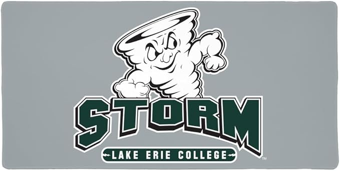Lake Erie College LEC Storm Primary Logo Large Gaming Mouse Pad Desk Mat with Stitched Edges Non-Slip Base for Gamer Home and Office 31.5 x 15.7