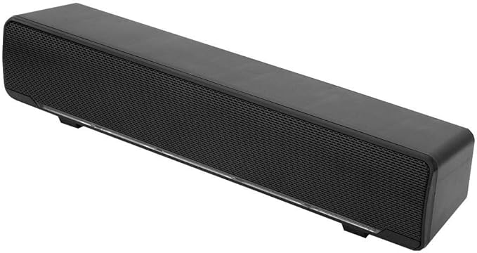 Bewinner USB Wired Soundbar 3.5mm Stereo Soundbar Music Player Bass Surround Sound Box for Desktop Laptop TV Smartphone Tablet PC MP3 MP4 Portable Subwoofer Home Audio Speakers(Black)
