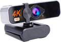 GIZNXBA 4K Webcam with Microphone 120° Wide-Angle Lens Privacy Cover Autofocus Auto Light Correction Smart Auto Beauty USB Webcam Plug and Play for Laptop PC Desktop