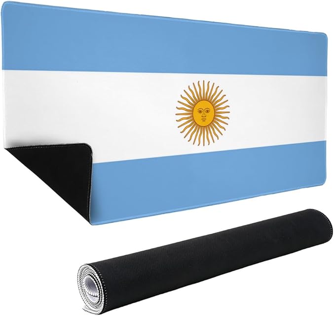 Argentina Country Flag Large Gaming Mouse Pad Desk Mat with Stitched Edges Non-Slip Base for Gamer Home and Office