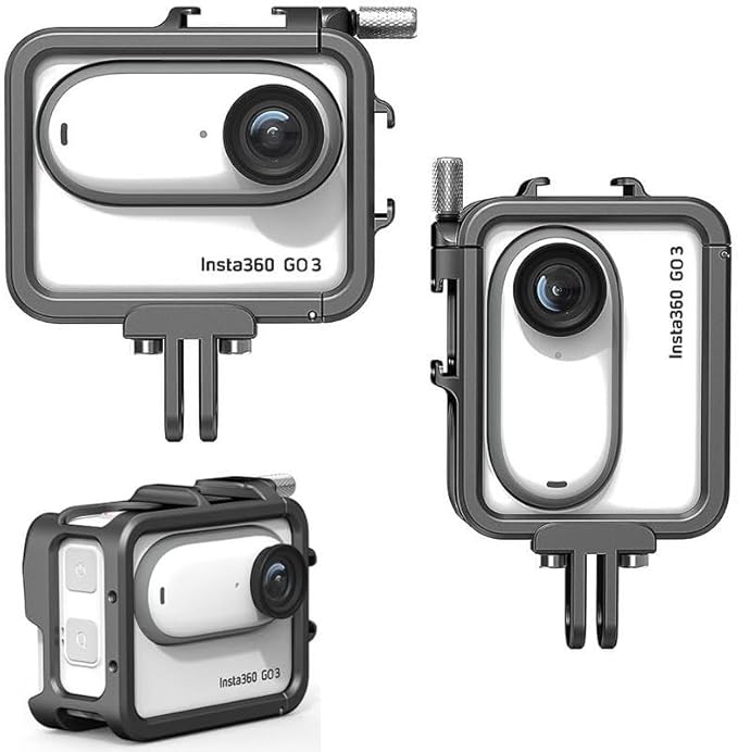 Coyktonty Metal Cage/Metal Protective Frame for Insta360 GO 3/GO 3SAttachable microphone fill-in light