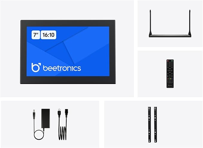 Beetronics 7-Inch Full HD IPS Monitor - Professional Industrial-Grade Display | HDMI VGA BNC RCA Inputs | Durable Metal Housing Matte Screen 24/7 Continuous Operation Wide Viewing Angle - 7HD7M