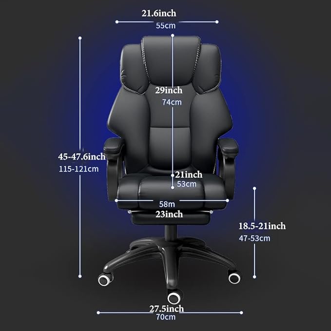 GIZNXBA Massage Office Chair Desk Chair Executive Office Chair High Back Gaming Chair with Soft Armrest Height Adjustable Ergonomic Computer Chair with Lumbar Support (Color : /Khaki)