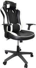 YYDS Chair Fashion PU Gaming Chair Executive Ergonomic Swivel Chair with Headrest and Lumbar Pillow Fixed Armrest Esports Chair Ergonomically (Color : White)