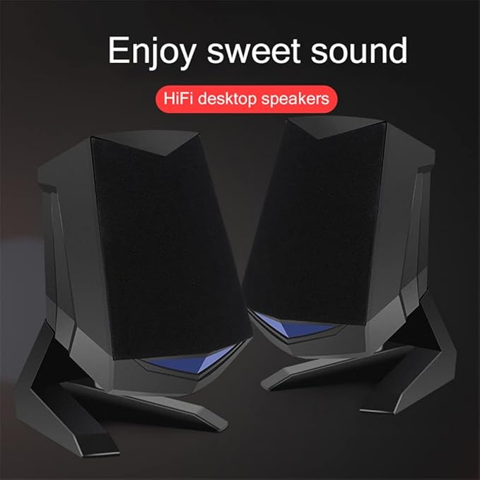 1 Pair Wired Computer Speakers USB AUX Bass Reinforcement PC Speaker for Laptop Desktop 6W 64mm Horn Audio Loudspeaker