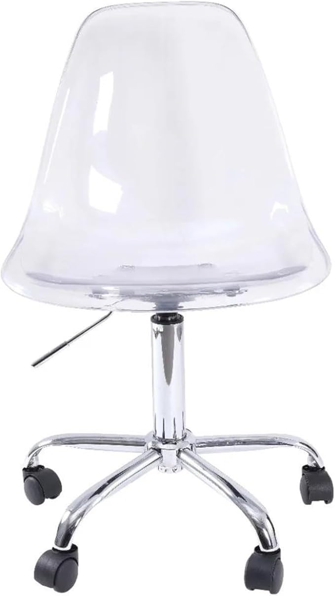 Modern Gaming Chair with Acrylic Base and Rolling Function Black and Gold