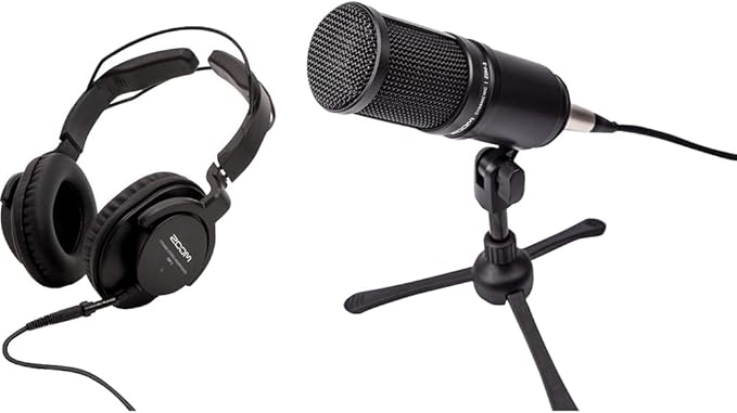 Zoom ZDM1PMP Podcast Mic Pack with Dynamic Microphone Headphones Tripod XLR Bundle with 2 YR CPS Enhanced Protection Pack