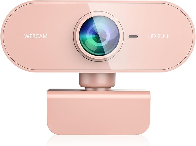 Webcam for pc with MicrophoneFull Hd 1080P Pink Streaming Web Cam with Mic for Mac Laptop Small Computer Camera for DesktopCheap Face Cam for Video ConferenceZoomMicrosoft Teams Meet