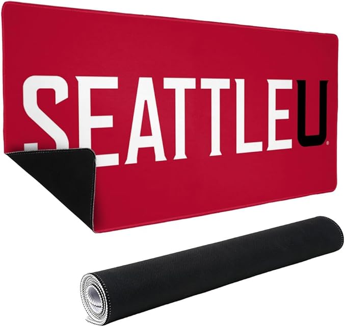 Seattle University Redhawks Logo Large Gaming Mouse Pad Desk Mat with Stitched Edges Non-Slip Base for Gamer Home and Office 31.5 x 15.7