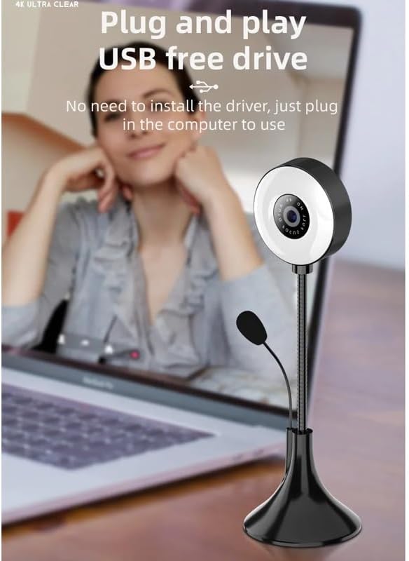 with Microphone Webcam 4K Web Camera Web Cam for PC Computer Live Broadcast Video Mini Camera 4K