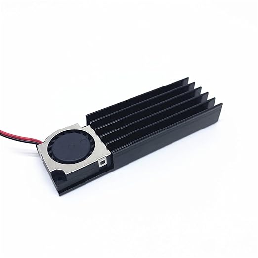 Hard Disk Heat Sink with Cooling Fan Thermal Pad 70x22x10MM Laptop Hard Disk SSD Aluminum Fin Nvme 512(Standard 2pin12V Fan)