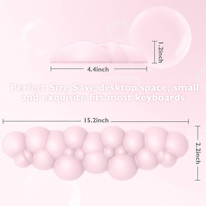 Gaming Keyboard Wrist Rest PadMemory Foam Palm Rest Ergonomic Hand Rest for Computer KeyboardLaptopMacLightweight for Easy Typing Pain Relief-Pink