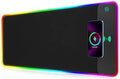 Wireless Charging RGB Mouse Pad Gaming LED Mousepad with 10 Light Modes Extra Large XXL Full Non-Slip Desk Pad Mat for Keyboard and Mouse Computer MacBook PC Laptop Acessories (800x300x4MM)
