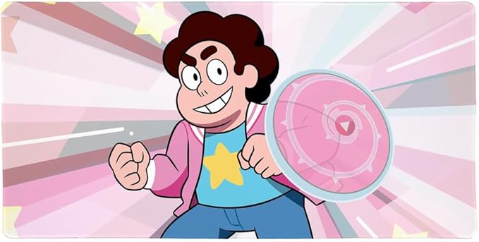 Steven Universe Steven Shield Large Gaming Mouse Pad Desk Mat with Stitched Edges Non-Slip Base for Gamer Home and Office 31.5 x 15.7
