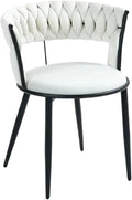 Adjustable Office Computer Chair with Armrest 1pcs Velvet Modern Upholstered Accent Dining Chairs with Curved Tufted Backrest(Beige)