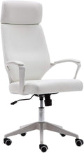 Mlaea High Back Gaming Chairs Living Room Chair with Height Adjustable Rocking Function Executive Swivel Computer Chair(Size:50 * 47 * 105-113CMColor:White)