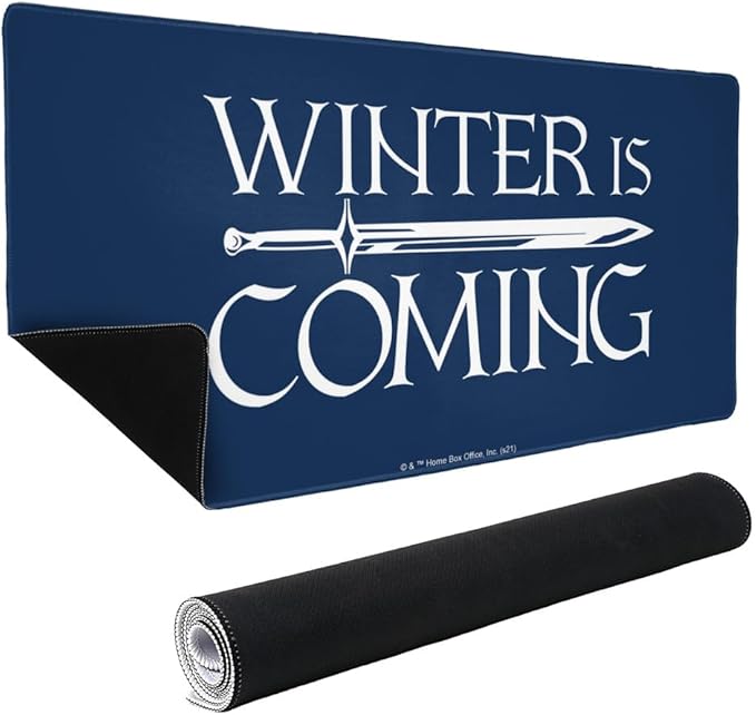 Game of Thrones Winter is Coming Large Gaming Mouse Pad Desk Mat with Stitched Edges Non-Slip Base for Gamer Home and Office 31.5 x 15.7