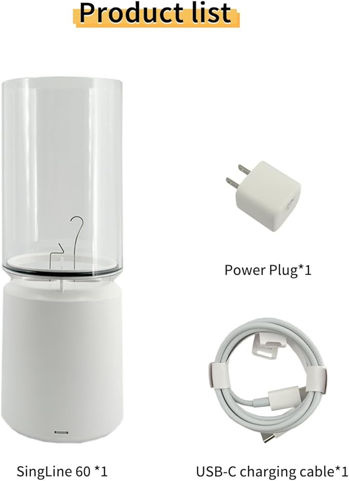 WARDENCLYFFE® SingLine 60 Plasma Speaker - High-Fidelity Desktop Audio for PC Gaming - Visual Electric Flame &amp Personal Ambience Light - Unique Tech Gift (Model:SingLine 60 White)
