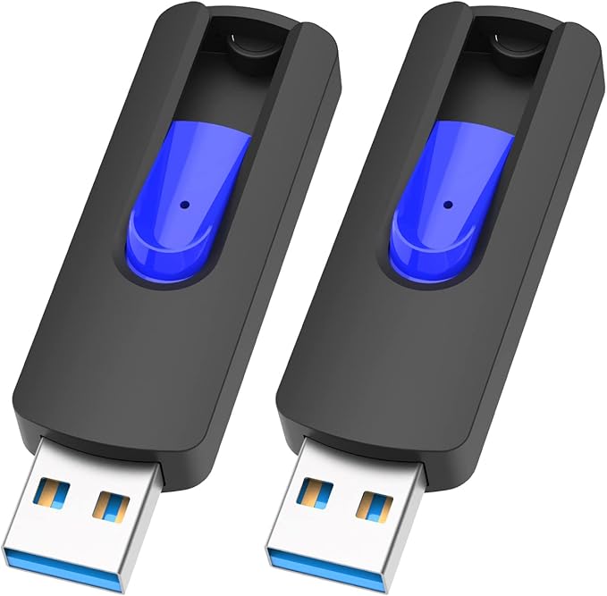 JUANWE 128GB 2 Pack USB Flash Drives Thumb Drive Retractable Slide USB 3.0 Flash Drive Memory Sticks USB Drive Portable with Lanyard Hole Jump Drive for Srotage &amp Backup (128 GB 2 Pack)