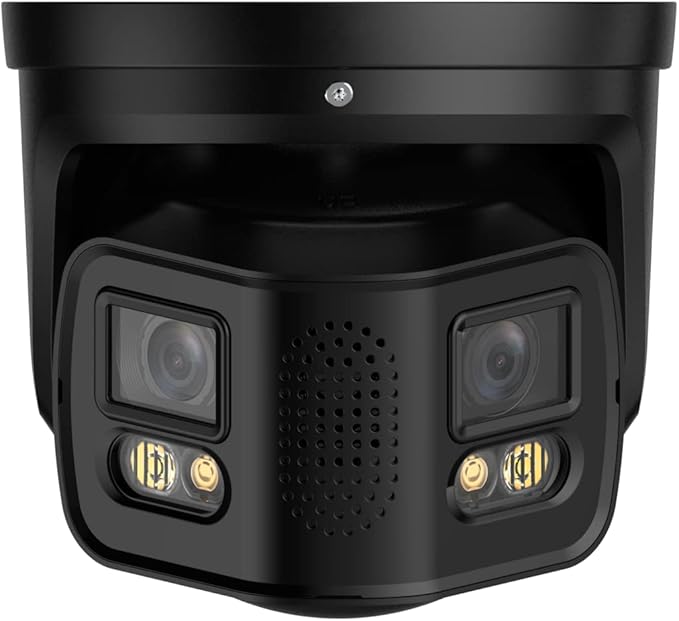 EmpireTech Security Wired Camera Outdoor 4K Full-Color 2×4MP Dual-Lens 1/1.8 CMOS Smart Splicing IP POE Camera Outputs 180° Wide Angle Two-Way Talk IPC-Color4K-T180 (Black)