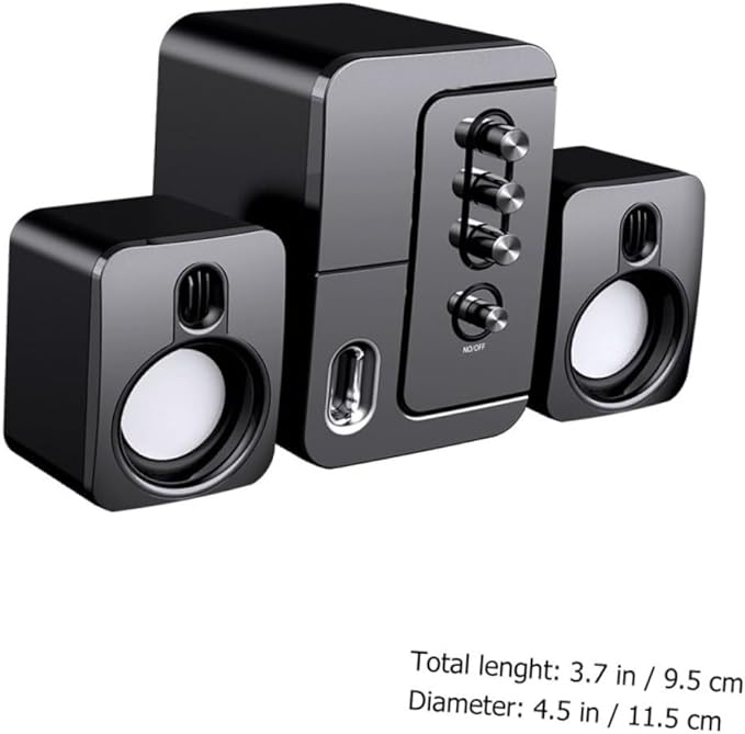NUOBESTY USB Computer Speakers for Laptop and Desktop Black Portable 3D Surround Sound Loudspeaker with Deep Bass Versatile Home and Office Audio System