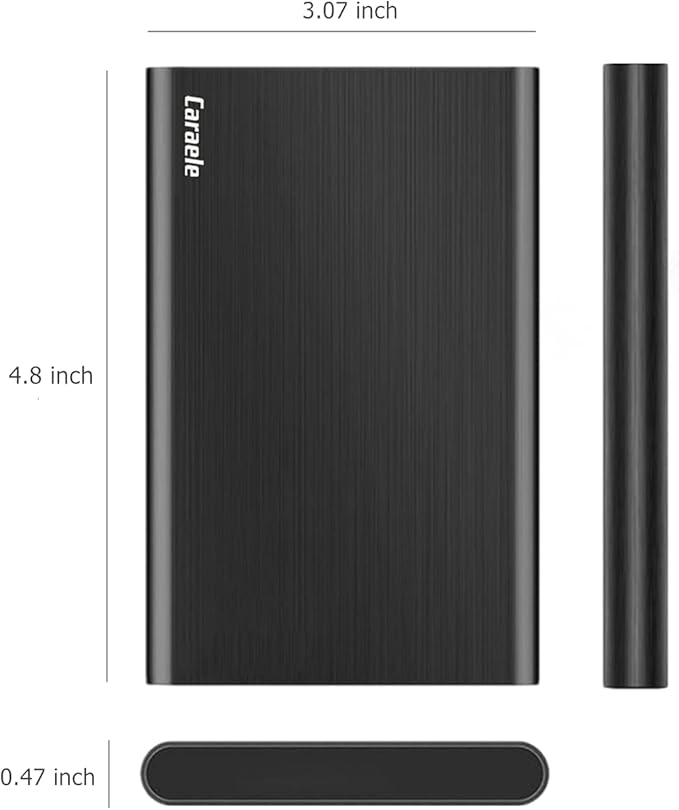 500GB Ultra Slim Portable External Hard Drive USB3.0 HDD Storage Compatible for PC Desktop Laptop MacBook Chromebook Xbox One Xbox 360 PS4 (Black)