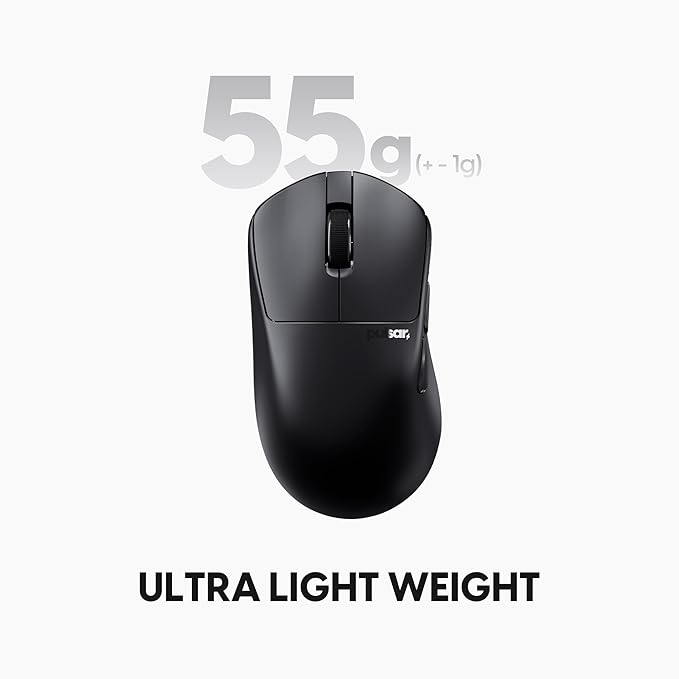 Pulsar Gaming Gears X3 Wireless Gaming Mouse Ultra Lightweight (1.94 oz/55g) Hybrid Ergonomic Optical Switch 32000 DPI 750 IPS XS-1 Sensor 8k Compatible (Left-Handed Medium Black)