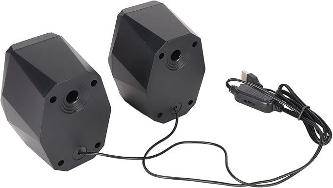 Wired SpeakerUSB Computer Speakers with RGB Lights Mini Portable Soundbar with 3D Surround Stereo and Play Anti-Slip Design USB Powered Laptop Speakers for Desktop Laptop PC(Black)
