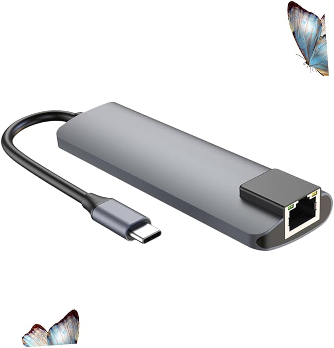 Angoily Type C Docking Station with Pd Charging Port Multi Port USB Hub Adapter for Laptop Compact Design Durable Material Access No Driver Required