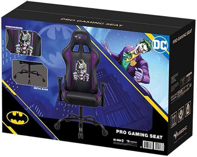 Joker - Gaming Chair or Office Chair Adult Gamer Chair Comfortable seat Integrated headrest Adjustable armrests and Height Ergonomic backrest - Black