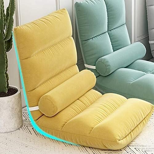 ELEFOCUS Floor Chair Foldable Meditation Chair 5 Gears Adjustable Backrest Padded Floor Chairs with Removable Headrest 6 Colour(Blue)