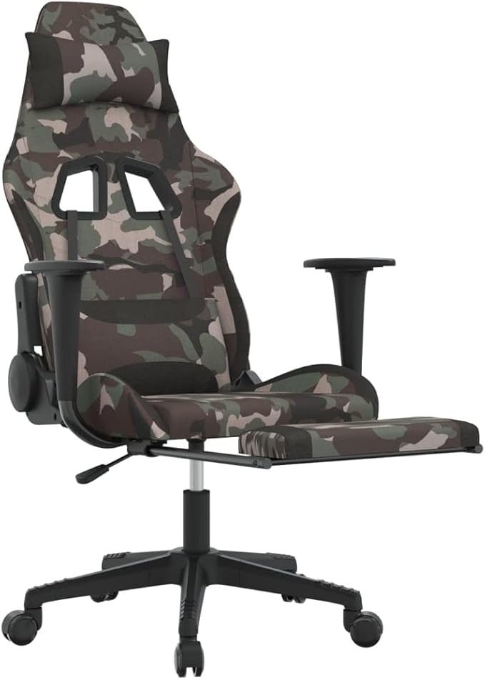 Massage Gaming Chair with Footrest Black and Camouflage FabricWeight:35.27lbs345510