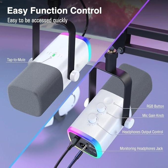/ Gaming Microphone Kit with Headphone Jack//Boom Arm Dynamic Mic Set (D As Shown)