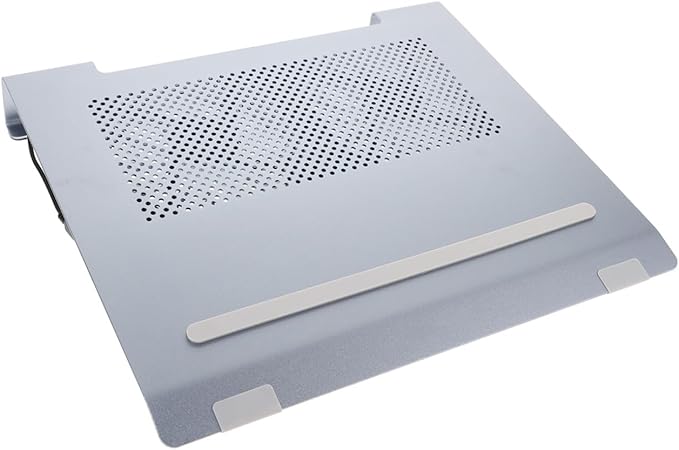 Aluminum Alloy Laptop Cooling Pad Stand with LED Fan Ventilated Notebook Cooler for Laptops to 17.3 Inch Quiet Gaming and Office Use Gray Riser