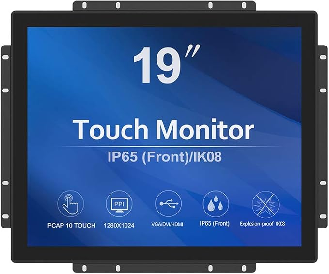 GreenTouch 19 inch Ultra Slim Touch Open Frame Monitor HDMI/VGA/DVI Interface 1280 x 1024 Resolution Industrial Touch Display