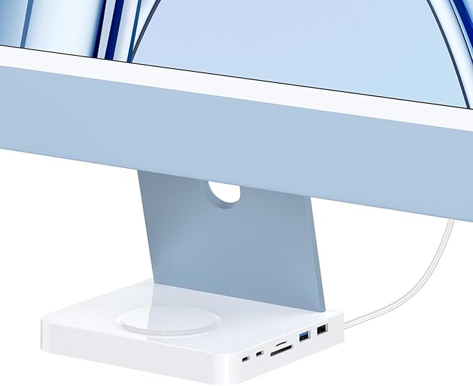 USB-C Hub for iMac Docking Station with SD/TF 3.0 2× USB-C 10Gbps 1× USBA 10Gbps 1×USB2.0 15W Wireless Charging (External Power Required) | iMac Accessories