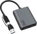 USB C/A 3.0 to Dual HDMI AdapterMST USB C/A 3.0 to 2X HDMI Monitor Converter HDM I Splitter for Dual Monitors Support 3 Different Screens (Extend &amp Mirror) for Windows &amp Mac-Grey