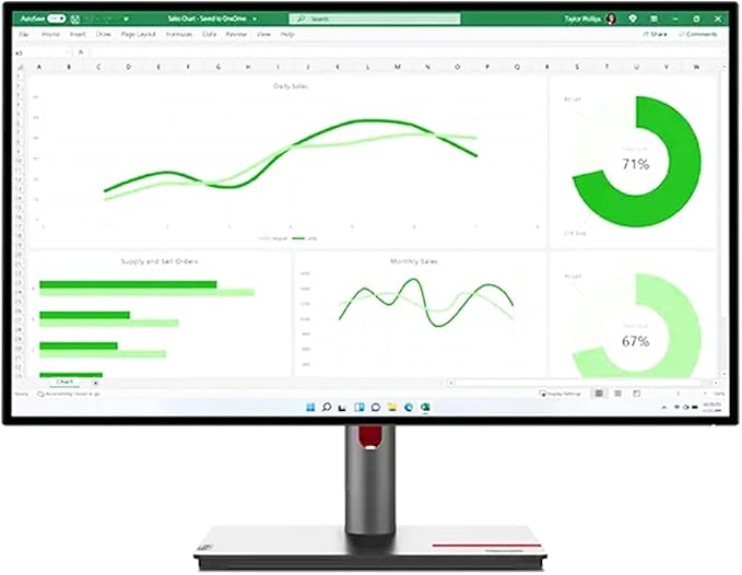 Lenovo ThinkVision P27q-30 27 Webcam WQHD LCD Monitor - 16:9 - Raven Black - 27 Class - in-Plane Switching (IPS) Technology - WLED Backlight - 2560 x 1440-1.07 Billion Colors - 350 Nit -