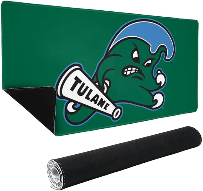 Tulane University Primary Logo Large Gaming Mouse Pad Desk Mat with Stitched Edges Non-Slip Base for Gamer Home and Office 31.5 x 15.7