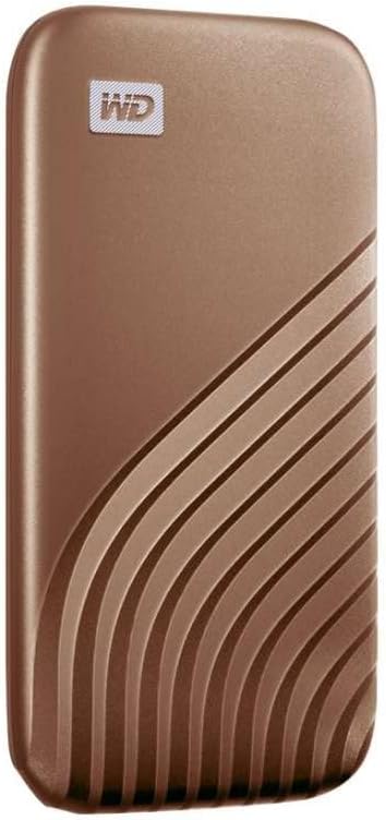 Western Digital 1TB My Passport SSD Portable External Solid State Drive Gold Sturdy and Blazing Fast Password Protection with Hardware Encryption - WDBAGF0010BGD-WESN