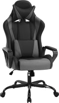 Gaming Chair High-Back Office Chair Ergonomic Video Game Chairs Height Adjustable Reclining Computer Chair with Lumbar Support Armrest Headrest Swivel Chair Game Chair for Adult Teen - Grey