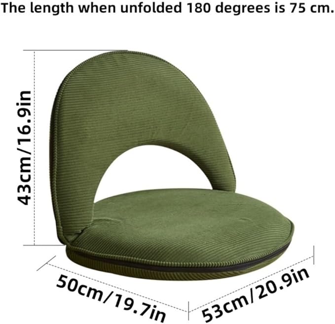 Padded Chair Adjustable Floor Seat Metal Frame Floor Chair Meditation Seating with Removable Seat Cover Cushioned Recliner for Bedroom Living Room Lounge(White)