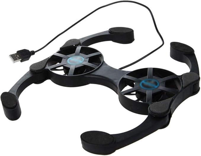 2pcs 70mm Universal Foldable USB Laptop Cooler Quiet Anti-Slip Heat Dissipation Cooling Fan Bracket for Most Laptop