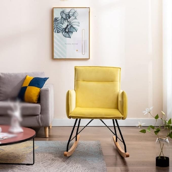 Office Chair Gaming Chair Computer Chair Relax Rocking Chair Velvet Upholstered Rocker Chair Lounge Chair Cushion for Living Room