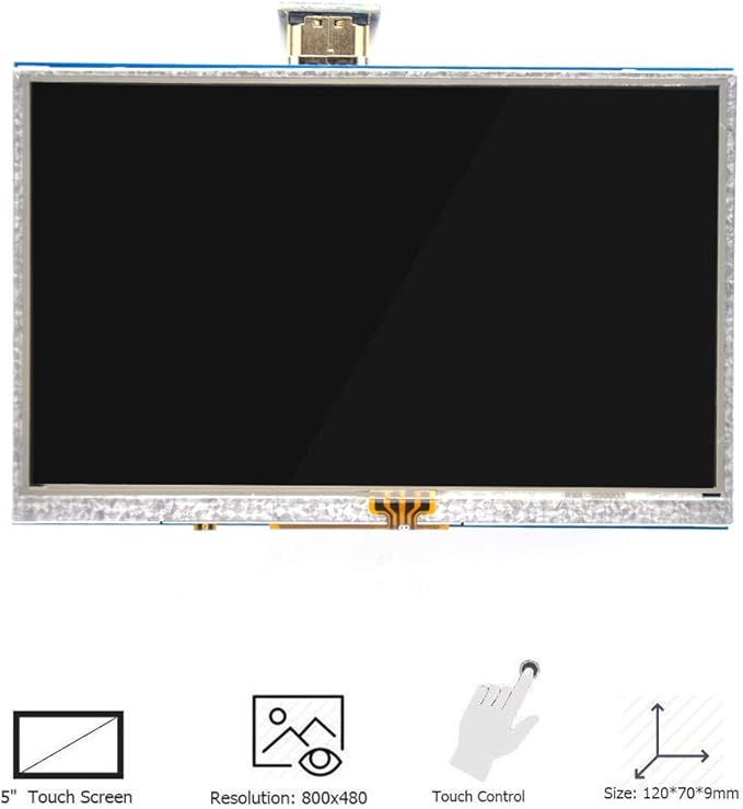 Padarsey 5 inch Touch Screen 800x480 TFT LCD Display HDMI Interface Supports Raspberry Pi 4 Black Banana Pi Windows 10 8 7