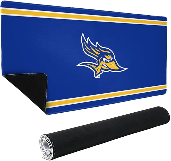 CSU Bakersfield Roadrunners Primary Logo Stripes Large Gaming Mouse Pad Desk Mat with Stitched Edges Non-Slip Base for Gamer Home and Office 31.5 x 15.7